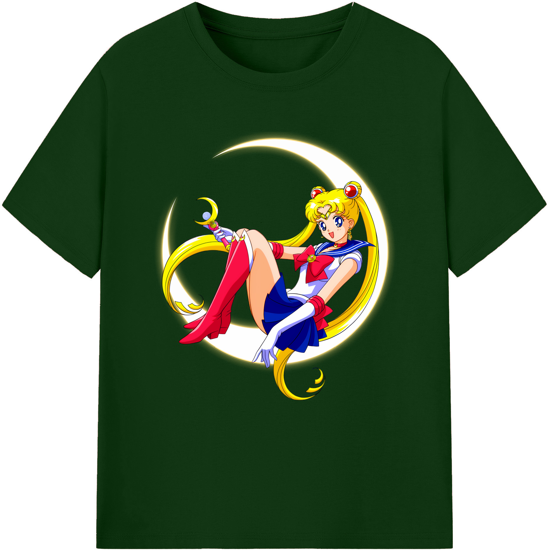 （画像用） 美少女戦士セーラームーン 月野 うさぎ つきの うさぎ Sailor Moon Tsukino Usagi 綿100％半袖Tシャツ（フロントプリント）